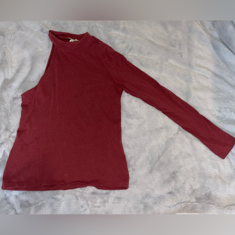Express Burgundy One Sleeve Top Size Medium